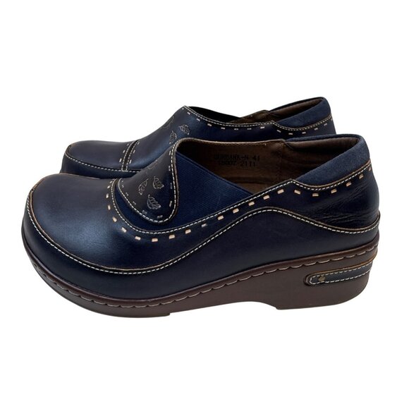 L'Artiste by Spring Step Women's Burbank Navy Clog Leather Size 41 - Picture 6 of 10